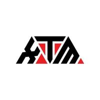 logo xtm triangolo lettera logo design con forma triangolare. monogramma di design del logo del triangolo xtm. modello di logo vettoriale triangolo xtm con colore rosso. logo triangolare xtm logo semplice, elegante e lussuoso. xtm
