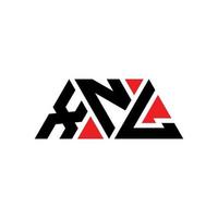 xnl design del logo della lettera triangolare con forma triangolare. monogramma di design del logo del triangolo xnl. modello di logo vettoriale triangolo xnl con colore rosso. logo triangolare xnl logo semplice, elegante e lussuoso. xnl