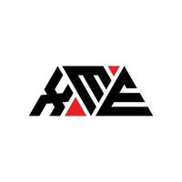 xme triangolo logo design lettera con forma triangolare. xme triangolo logo design monogramma. modello di logo vettoriale triangolo xme con colore rosso. logo triangolare xme logo semplice, elegante e lussuoso. xme