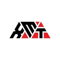logo della lettera triangolo xmt con forma triangolare. monogramma di design del logo del triangolo xmt. modello di logo vettoriale triangolo xmt con colore rosso. logo triangolare xmt logo semplice, elegante e lussuoso. xmt