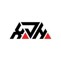 xjh triangolo logo lettera design con forma triangolare. monogramma di design del logo del triangolo xjh. modello di logo vettoriale triangolo xjh con colore rosso. xjh logo triangolare logo semplice, elegante e lussuoso. xjh