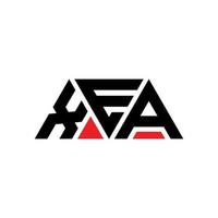 logo della lettera triangolare xea con forma triangolare. monogramma del design del logo del triangolo xea. modello di logo vettoriale triangolo xea con colore rosso. logo triangolare xea logo semplice, elegante e lussuoso. xea