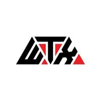wtx triangolo logo design lettera con forma triangolare. wtx triangolo logo design monogramma. modello di logo vettoriale triangolo wtx con colore rosso. logo triangolare wtx logo semplice, elegante e lussuoso. wtx