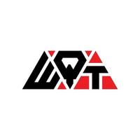 design del logo della lettera triangolare wqt con forma triangolare. wqt triangolo logo design monogramma. modello di logo vettoriale triangolo wqt con colore rosso. logo triangolare wqt logo semplice, elegante e lussuoso. wqt