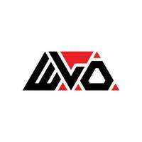 logo della lettera triangolare wlo con forma triangolare. Monogramma di design del logo del triangolo wlo. Modello di logo vettoriale triangolo wlo con colore rosso. logo triangolare wlo logo semplice, elegante e lussuoso. wlo