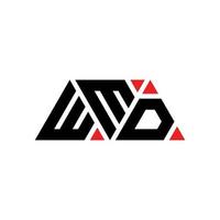 design del logo della lettera triangolare wmd con forma triangolare. monogramma di design logo triangolo wmd. modello di logo vettoriale triangolo wmd con colore rosso. logo triangolare wmd logo semplice, elegante e lussuoso. wmd