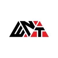 design del logo della lettera triangolare wnt con forma triangolare. wnt triangolo logo design monogramma. modello logo wnt triangolo vettoriale con colore rosso. logo triangolare wnt logo semplice, elegante e lussuoso. vt