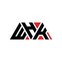 whk design del logo della lettera triangolare con forma triangolare. whk monogramma del design del logo del triangolo. whk modello di logo vettoriale triangolo con colore rosso. whk logo triangolare logo semplice, elegante e lussuoso. whk