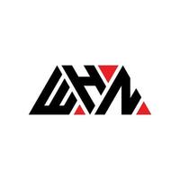 design del logo della lettera triangolare whn con forma triangolare. monogramma di design del logo del triangolo whn. modello logo whn triangolo vettoriale con colore rosso. whn logo triangolare logo semplice, elegante e lussuoso. qn