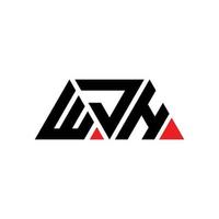 wjh design del logo della lettera triangolare con forma triangolare. wjh triangolo logo design monogramma. modello di logo vettoriale triangolo wjh con colore rosso. wjh logo triangolare logo semplice, elegante e lussuoso. wjh