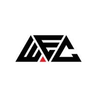 logo della lettera del triangolo wec con forma triangolare. monogramma di design del logo del triangolo wec. modello di logo vettoriale triangolo wec con colore rosso. logo triangolare wec logo semplice, elegante e lussuoso. wec