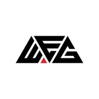 design del logo della lettera del triangolo weg con forma triangolare. monogramma di design del logo del triangolo weg. modello di logo vettoriale triangolo weg con colore rosso. logo triangolare weg logo semplice, elegante e lussuoso. weg