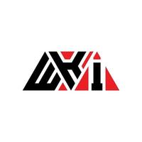 logo della lettera triangolare wki con forma triangolare. monogramma wki triangolo logo design. modello di logo vettoriale triangolo wki con colore rosso. logo triangolare wki logo semplice, elegante e lussuoso. wki