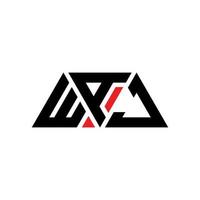 design del logo della lettera del triangolo waj con forma triangolare. waj triangolo logo design monogramma. modello di logo vettoriale triangolo waj con colore rosso. logo triangolare waj logo semplice, elegante e lussuoso. waj