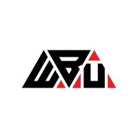 logo della lettera triangolare wbu con forma triangolare. monogramma wbu triangolo logo design. modello di logo vettoriale triangolo wbu con colore rosso. logo triangolare wbu logo semplice, elegante e lussuoso. wbu