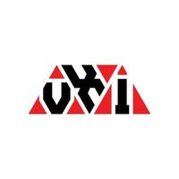 design del logo della lettera del triangolo vxi con forma triangolare. monogramma di design del logo del triangolo vxi. modello di logo vettoriale triangolo vxi con colore rosso. logo triangolare vxi logo semplice, elegante e lussuoso. vxi