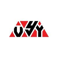 design del logo della lettera triangolare vyy con forma triangolare. monogramma di design del logo del triangolo vyy. modello di logo vettoriale triangolo vyy con colore rosso. logo triangolare vyy logo semplice, elegante e lussuoso. vyy