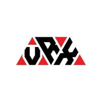 design del logo della lettera del triangolo vrx con forma triangolare. vrx triangolo logo design monogramma. modello di logo vettoriale triangolo vrx con colore rosso. logo triangolare vrx logo semplice, elegante e lussuoso. vrx