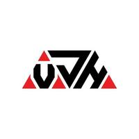 design del logo della lettera del triangolo vjh con forma triangolare. monogramma di design del logo del triangolo vjh. modello di logo vettoriale triangolo vjh con colore rosso. vjh logo triangolare logo semplice, elegante e lussuoso. vjh