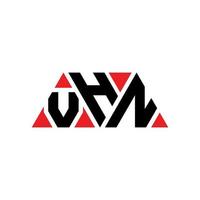 design del logo della lettera del triangolo vhn con forma triangolare. monogramma di design del logo del triangolo vhn. modello di logo vettoriale triangolo vhn con colore rosso. logo triangolare vhn logo semplice, elegante e lussuoso. vn