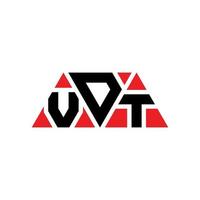 design del logo della lettera del triangolo vdt con forma triangolare. monogramma di design del logo del triangolo vdt. modello di logo vettoriale triangolo vdt con colore rosso. logo triangolare vdt logo semplice, elegante e lussuoso. vdt
