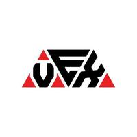 design del logo della lettera triangolo vex con forma triangolare. monogramma di design del logo triangolo vex. modello di logo vettoriale triangolo vex con colore rosso. logo triangolare vex logo semplice, elegante e lussuoso. irritante