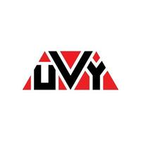 design del logo della lettera triangolo uvy con forma triangolare. uvy triangolo logo design monogramma. modello di logo vettoriale triangolo uvy con colore rosso. logo triangolare uvy logo semplice, elegante e lussuoso. Uvy