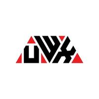design del logo della lettera triangolare uwx con forma triangolare. uwx triangolo logo design monogramma. modello di logo vettoriale triangolo uwx con colore rosso. uwx logo triangolare logo semplice, elegante e lussuoso. uwx