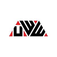 design del logo della lettera triangolare uww con forma triangolare. uww triangolo logo design monogramma. modello di logo vettoriale triangolo uww con colore rosso. uww logo triangolare logo semplice, elegante e lussuoso. uww