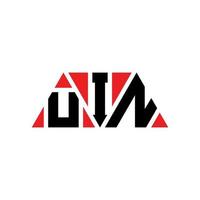 design del logo della lettera triangolare uin con forma triangolare. monogramma del design del logo del triangolo uin. modello di logo vettoriale triangolo uin con colore rosso. uin logo triangolare logo semplice, elegante e lussuoso. uin