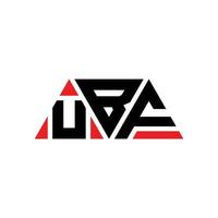 design del logo della lettera del triangolo ubf con forma triangolare. monogramma design logo triangolo ubf. modello di logo vettoriale triangolo ubf con colore rosso. logo triangolare ubf logo semplice, elegante e lussuoso. ubf