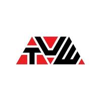 design del logo della lettera triangolare tuw con forma triangolare. tuw triangolo logo design monogramma. modello di logo vettoriale triangolo tuw con colore rosso. logo triangolare tuw logo semplice, elegante e lussuoso. tuw