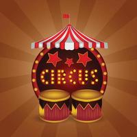 sfondo festa di carnevale con tenda da circo e maschera di carnevale vettore