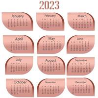 progettazione del modello di calendario annuale 2023 vettore