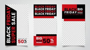 banner di vendita del venerdì nero. modello modificabile di storie sui social media. design per i social media. vettore