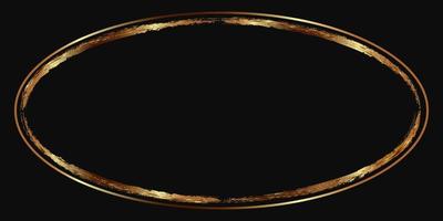 cornice ovale in oro testurizzato su sfondo viola scuro. disegno del bordo vettoriale per foto, imballaggi o decorazioni pubblicitarie.