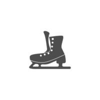 modello di illustrazione del logo dell'icona delle scarpe da pattinaggio sul ghiaccio vettore