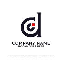 impianto idraulico moderno con lettera iniziale d e c logo design ispirazione, dc logo design premium vector