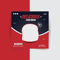 modello di post sui social media di hamburger fast food. banner di social media alimentare modificabile. vettore