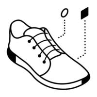 icona di scarpe da ginnastica in stile isometrico, accessorio per calzature vettore