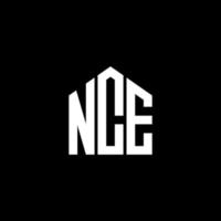 nce lettera design.nce lettera logo design su sfondo nero. nce creative iniziali lettera logo concept. nce lettera design.nce lettera logo design su sfondo nero. n vettore