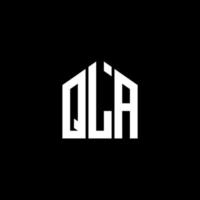 qla creative iniziali lettera logo concept. qla lettera design.qla lettera logo design su sfondo nero. qla creative iniziali lettera logo concept. ql disegno della lettera. vettore