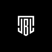 design del logo della lettera jbl su sfondo nero. jbl creative iniziali lettera logo concept. disegno della lettera jbl. vettore