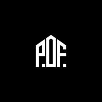 pof lettera design.pof lettera logo design su sfondo nero. pof creative iniziali lettera logo concept. pof lettera design.pof lettera logo design su sfondo nero. p vettore