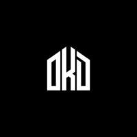 design della lettera okd. design del logo della lettera okd su sfondo nero. concetto di logo della lettera di iniziali creative okd. design della lettera okd. design del logo della lettera okd su sfondo nero. o vettore