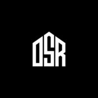 osr lettera design.osr lettera logo design su sfondo nero. osr creative iniziali lettera logo concept. osr lettera design.osr lettera logo design su sfondo nero. o vettore