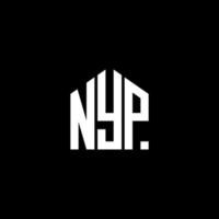 nyp lettera logo design su sfondo nero. nyp creative iniziali lettera logo concept. disegno della lettera nyp. vettore