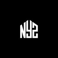 nyz lettera design.nyz lettera logo design su sfondo nero. nyz creative iniziali lettera logo concept. nyz lettera design.nyz lettera logo design su sfondo nero. n vettore