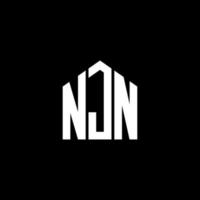 design del logo della lettera njn su sfondo nero. njn creative iniziali lettera logo concept. disegno della lettera njn. vettore