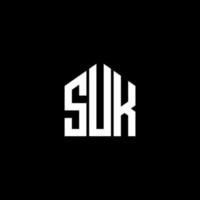 suk lettera logo design su sfondo nero. suk creative iniziali lettera logo concept. disegno della lettera suk. vettore